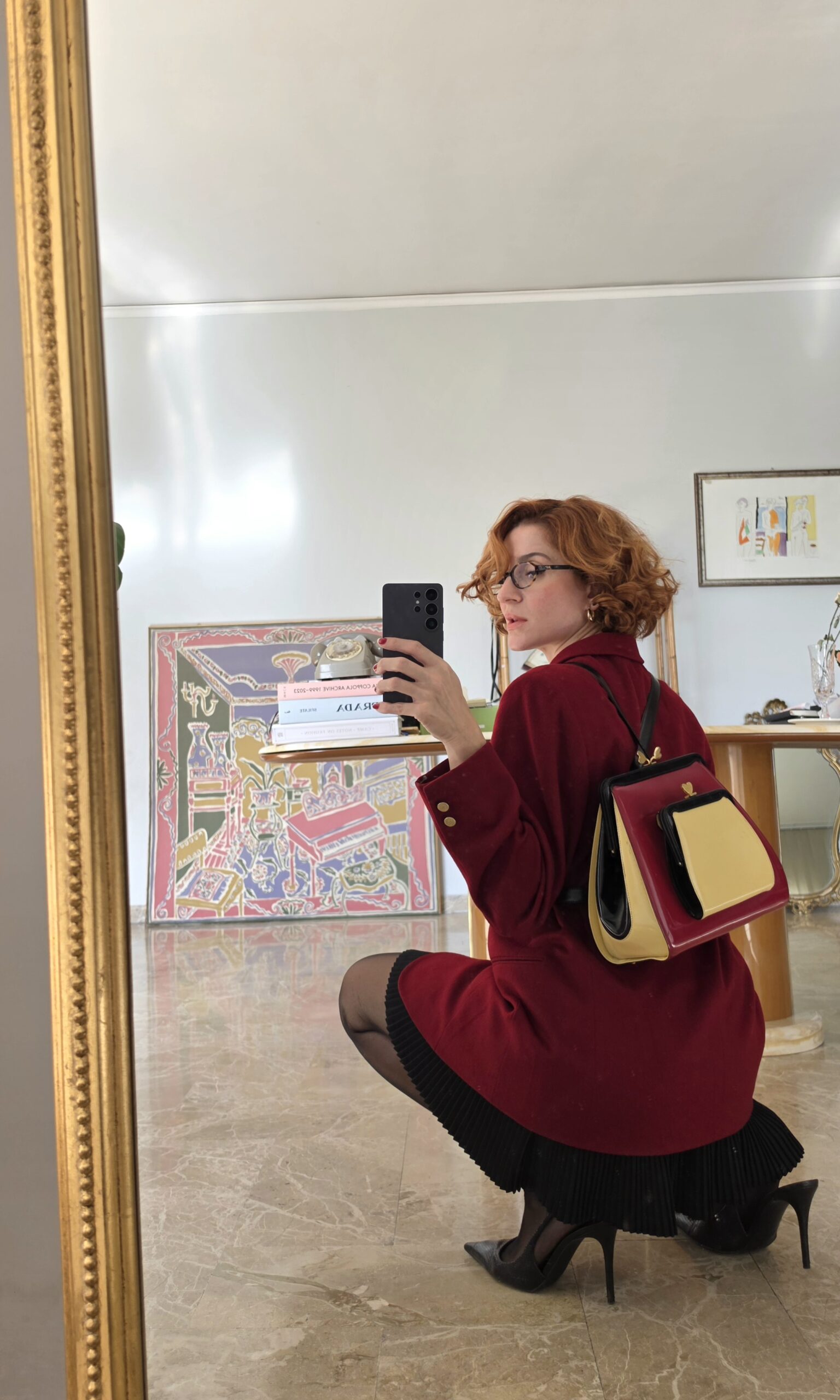 Borsa /zaino vintage anni 90 by Moschino in pelle spazzolata - immagine 7