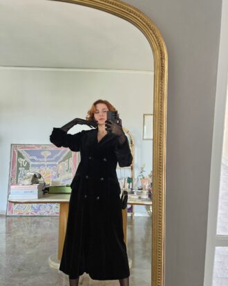 Cappotto sartoriale in pregiato Velluto nero