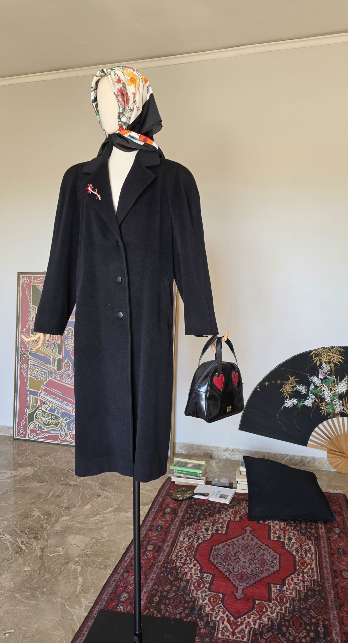 Cappotto 100% Pura lana nera storico Lanificio G.B. Schio tg 46 - immagine 5