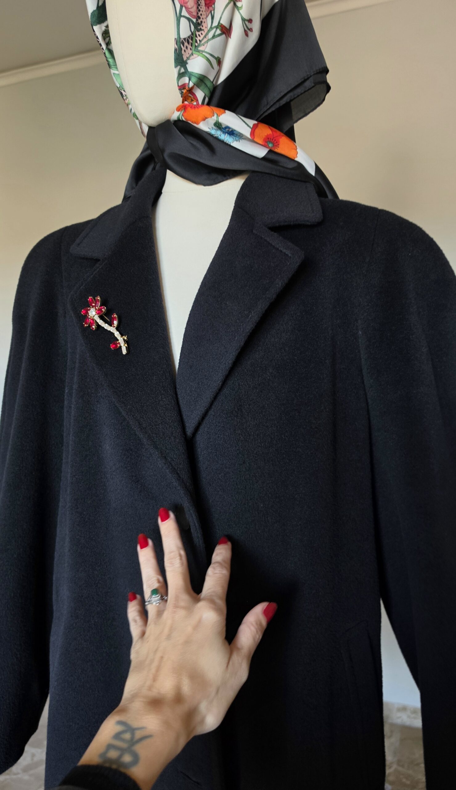 Cappotto 100% Pura lana nera storico Lanificio G.B. Schio tg 46 - immagine 4