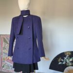 Giacca capospalla vintage anni 80 by Pierre Cardin Paris in Pura Lana viola/grigia