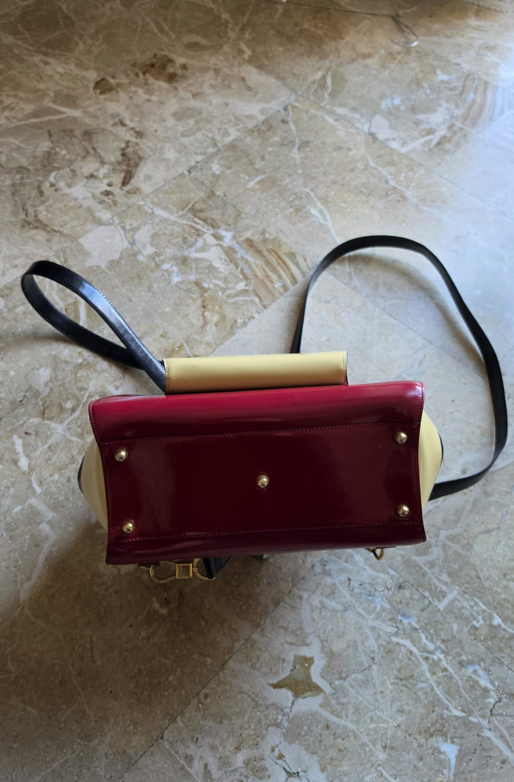 Borsa /zaino vintage anni 90 by Moschino in pelle spazzolata - immagine 3